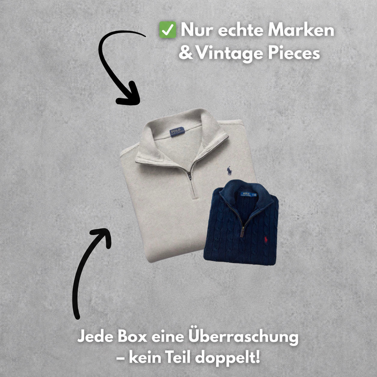 Vintage Luxury Zip Pullover Bundel (Bis zu 4 Stück)